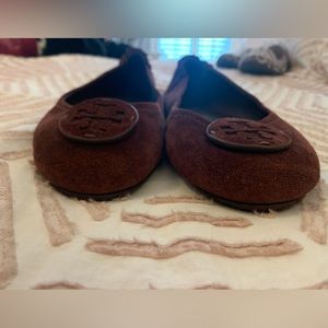 Tory Burch size 10 maroon suede slip on shoes